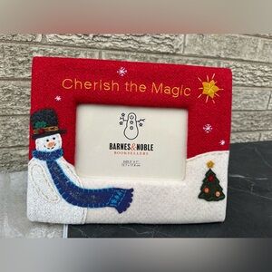 Barnes & Noble snow man frame picture 5” X 7”